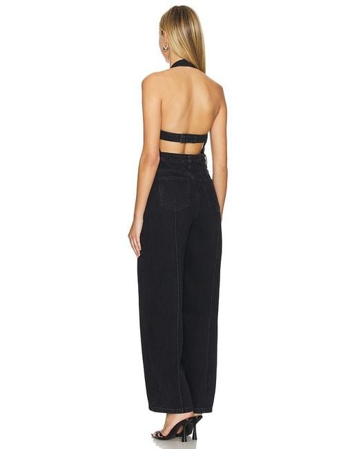 RTA Black Sadie Denim Jumpsuit