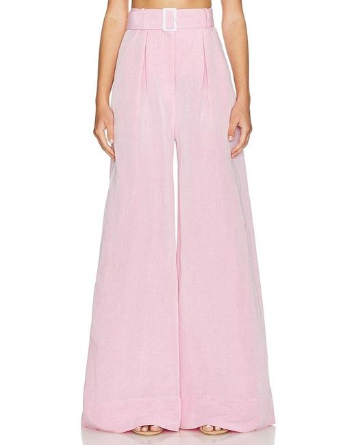 Matthew Bruch Pink Wide Leg Pleated Pant
