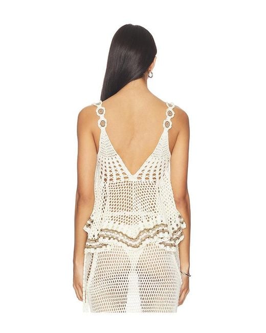 MY BEACHY SIDE Natural Tula Hand-Crocheted Top