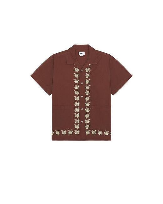 Obey Red Tres Woven Shirt for men