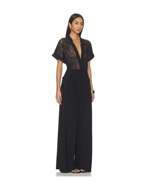 Norma Kamali Black Geralyn Short Sleeve Jumpsuit