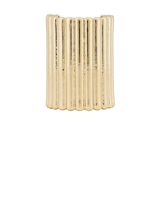 Ettika Golden Ribbed Ponytail Cuff White