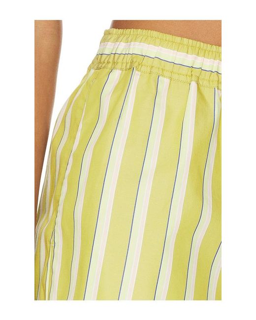 La Ligne Yellow Striped Poplin Shorts