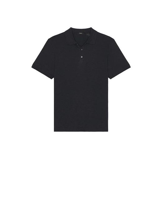 Theory Black Bron Cotton Polo for men
