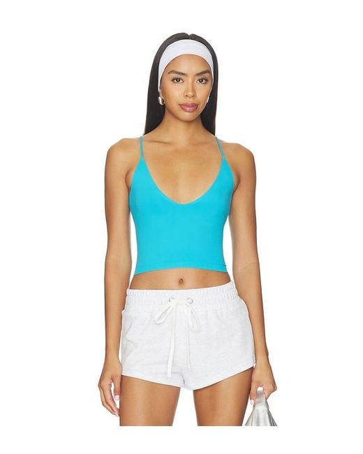 Free People Blue Round Two Skinny Strap Tank