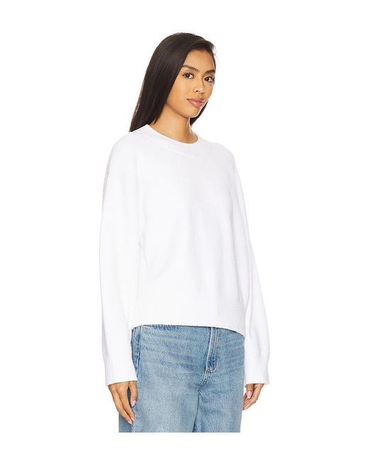 Vince White Structured Boucle Crew Neck