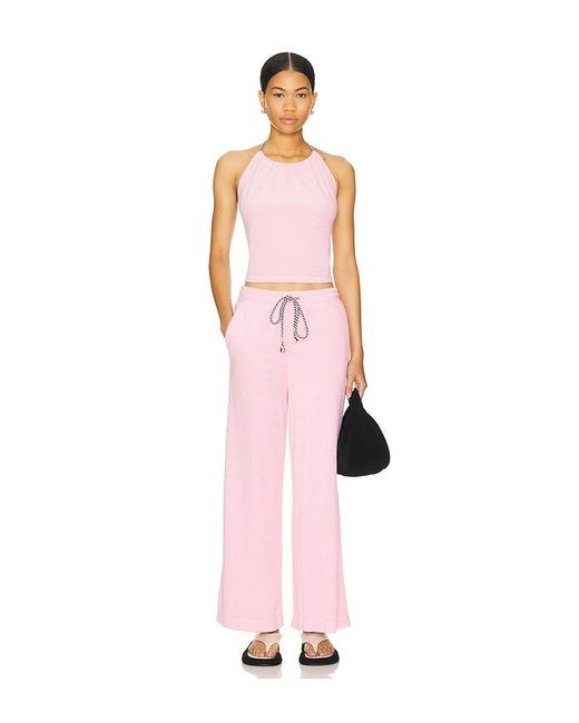 Sundry Pink Lounge Halter Top