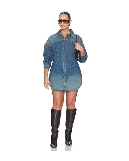 GOOD AMERICAN Blue Shaped Denim Dress