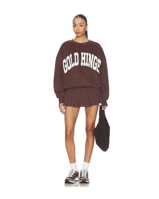 Gold Hinge Brown Pleated Tennis Skirt