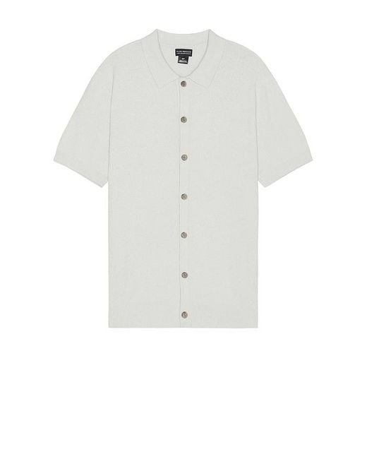Club Monaco White Short Sleeve Micro Boucle Shirt for men