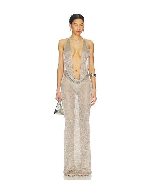 superdown Natural Kinny Halter Maxi Dress