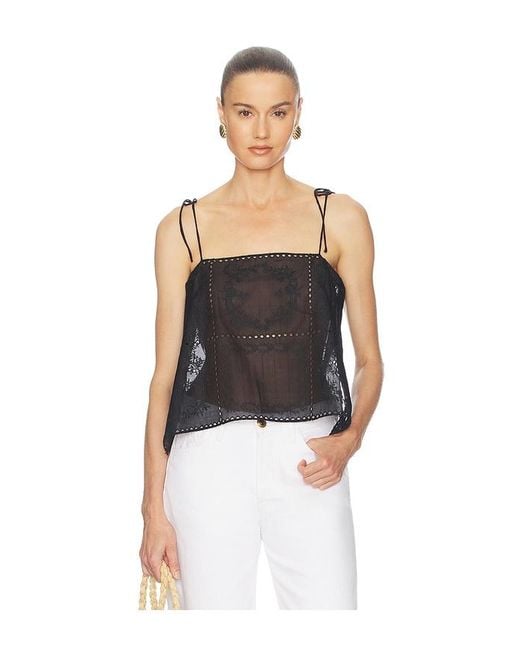 Helsa Black Handkerchief Camisole