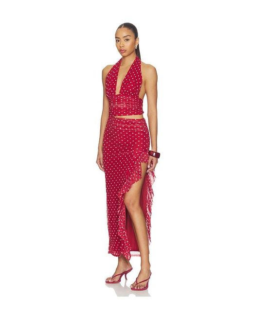 MORE TO COME Red Delia Maxi Dress