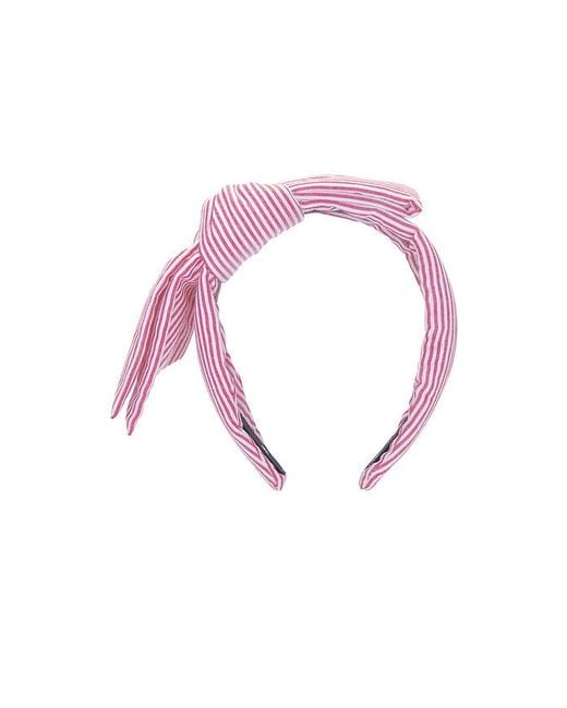 Lele Sadoughi Red Holly Seersucker Headband