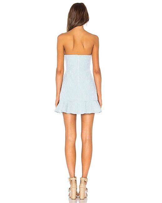 superdown Blue Rosalie Stripe Ruffle Dress