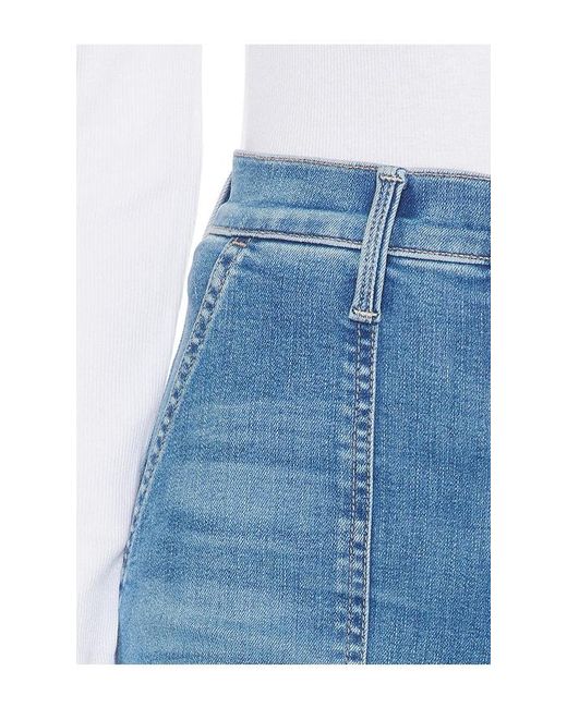 Mother Blue The Stitch Maven Flood Jeans