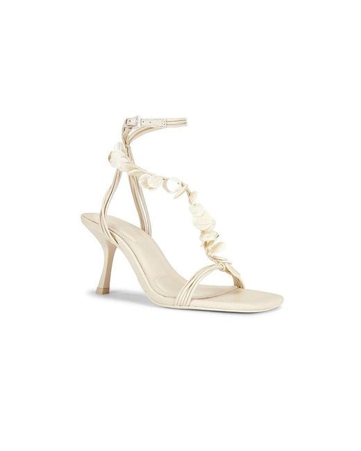 Jonathan Simkhai White Elin Natural Shell Beaded Strappy Heel