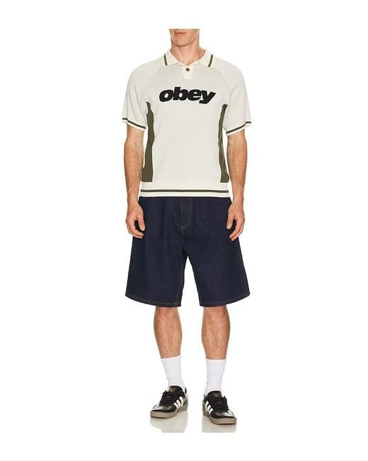 Obey Blue Bigwig Baggy Denim Shorts for men