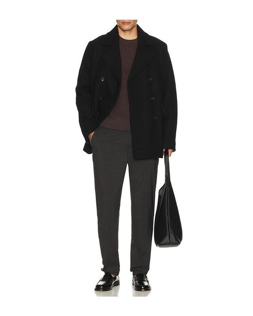 Vince Black Wool Peacoat for men