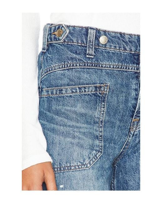 Free People Blue X We The Free Palmer Cuffed Wide Leg Jeans