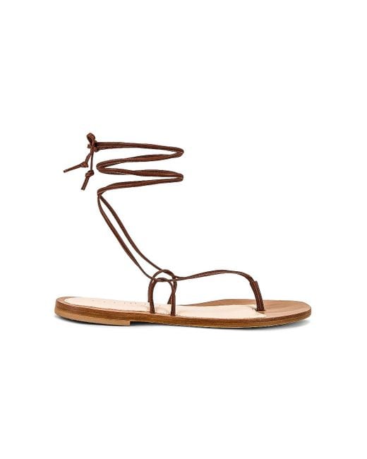 Cornetti Leather Lola Lace Up Sandal in Brown - Lyst