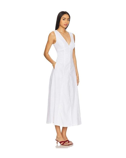 Bardot White Midi-Kleid Cordelia