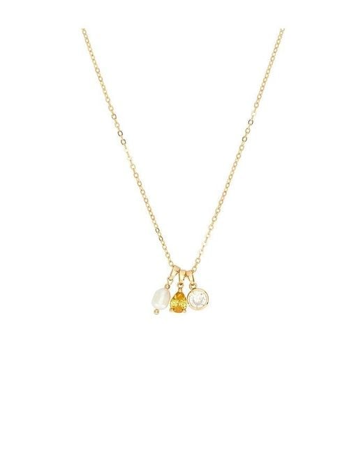Ettika White Dainty Triple Charm Necklace