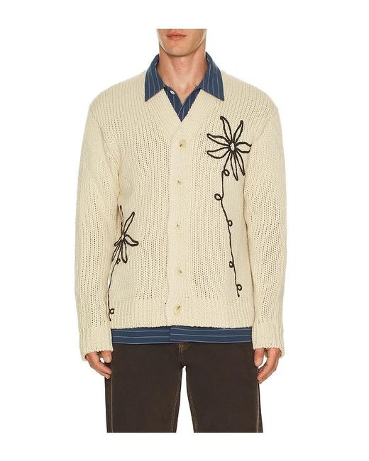 NN07 Natural Mika Flower Cardigan for men