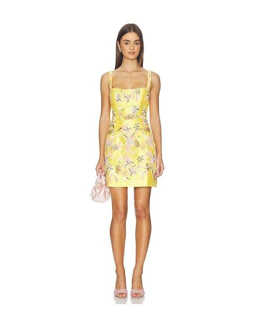 La Fuori Yellow Mini Dress
