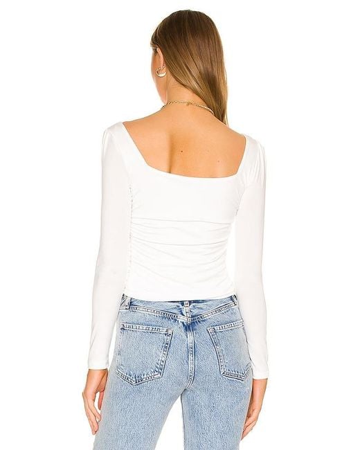 superdown White Sofia Square Neck Top