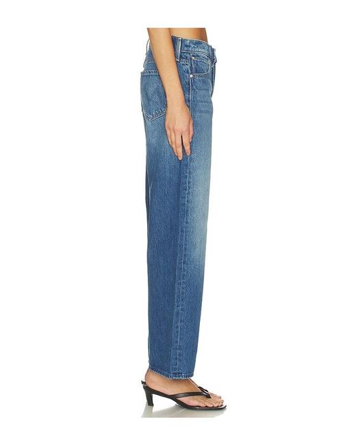 Mother Blue The Dodger Button Flood Jeans