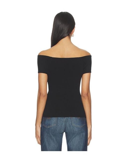 MORE TO COME Black Rorie Off Shoulder Top