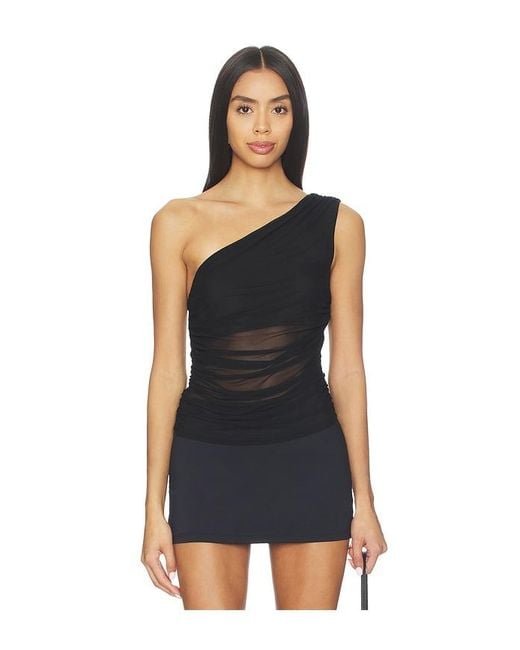 superdown Black Amina Asymmetrical Top