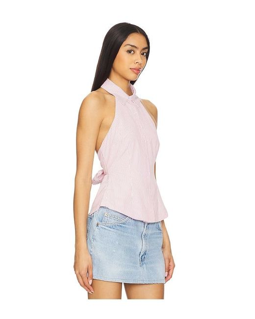 MORE TO COME White Lisseth Open Back Top