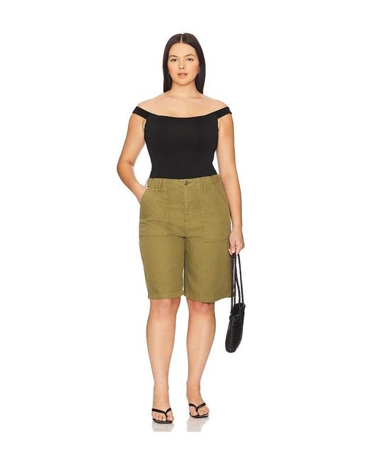 GOOD AMERICAN Green Lite Linen Bermuda Short