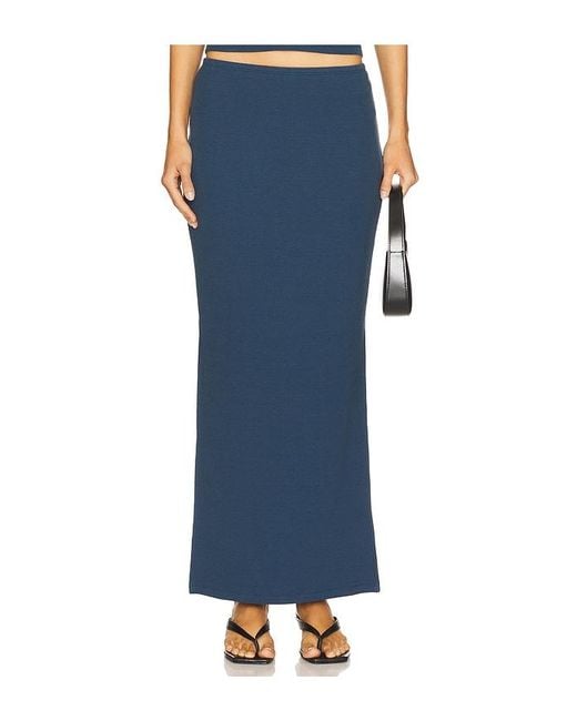 LNA Blue Steph Ribbed Skirt