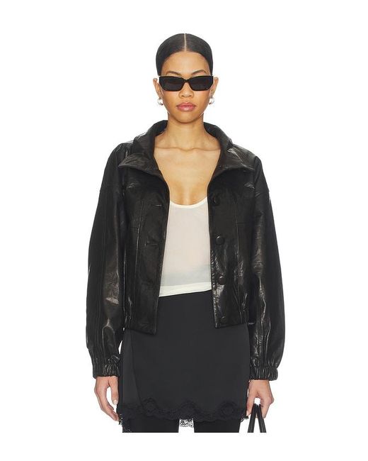 Dodiee Black Kate Leather Bomber