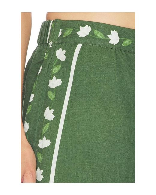 VERANDAH Green Magnolia Flared Pants