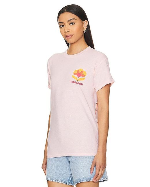 Free & Easy White In Bloom Tee In Pink. - Size L (also In M, S, Xl/1x)