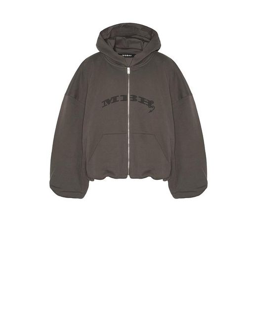 M I S B H V Black Inflated Devil Zipped Hoodie for men