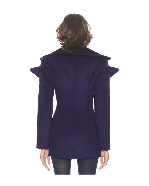 Helsa Blue The Dramatic Collar Peacoat