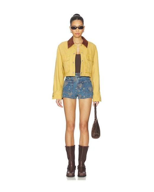 Free People Blue X We The Free Bettie Embroidered Short