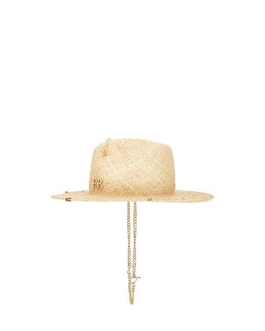 Ruslan Baginskiy White Chain Strap Fedora Hat