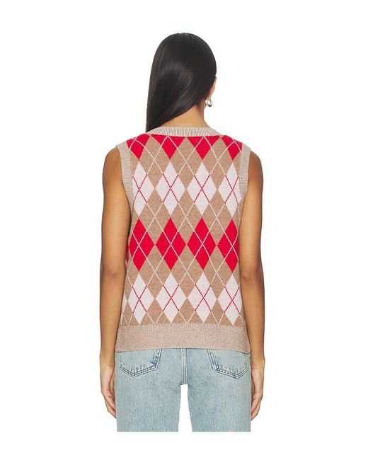 Re/done Red Argyle Vest