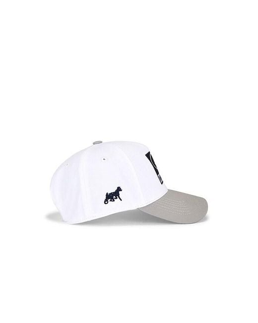 Siegelman Stable White Patched Five Panel Hat for men