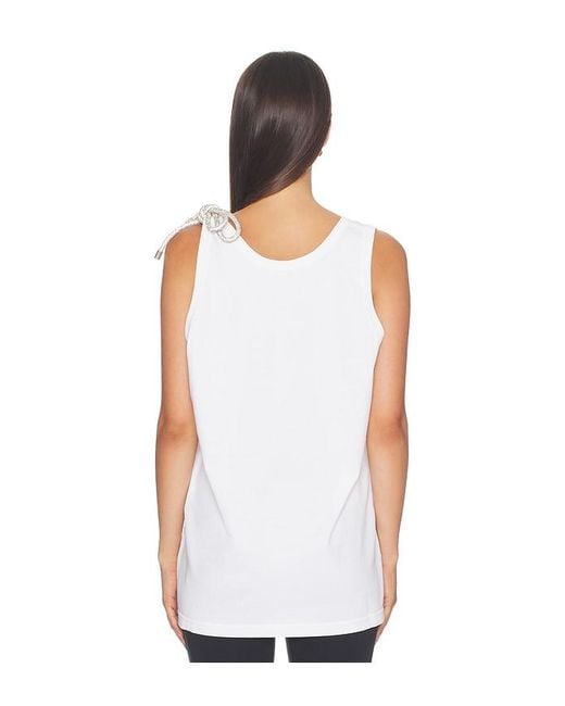 Area White Crystal Knot Tank Top