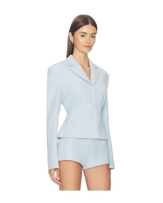 Anna October White Missy Jacket With Voluminous Shoulders And Hips
