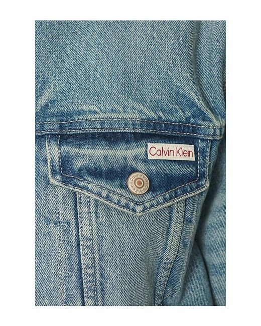 Calvin Klein Blue Sherpa Trucker Jacket