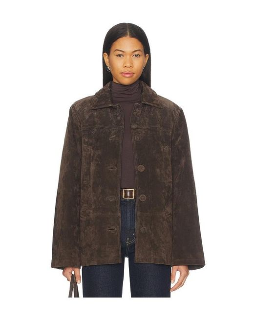 WeWoreWhat Brown X Premium Suede Button Front Jacket
