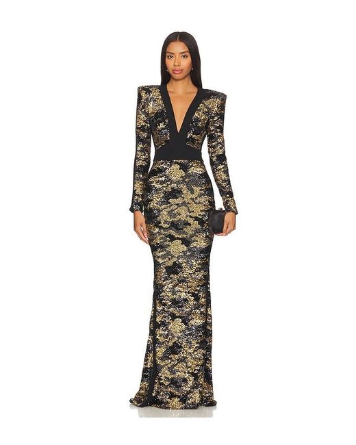 Zhivago Sequin Embroidered Metallic Gown | Lyst